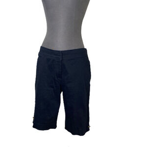 Cache Black Womens Bermuda shorts gold Accents Size 10